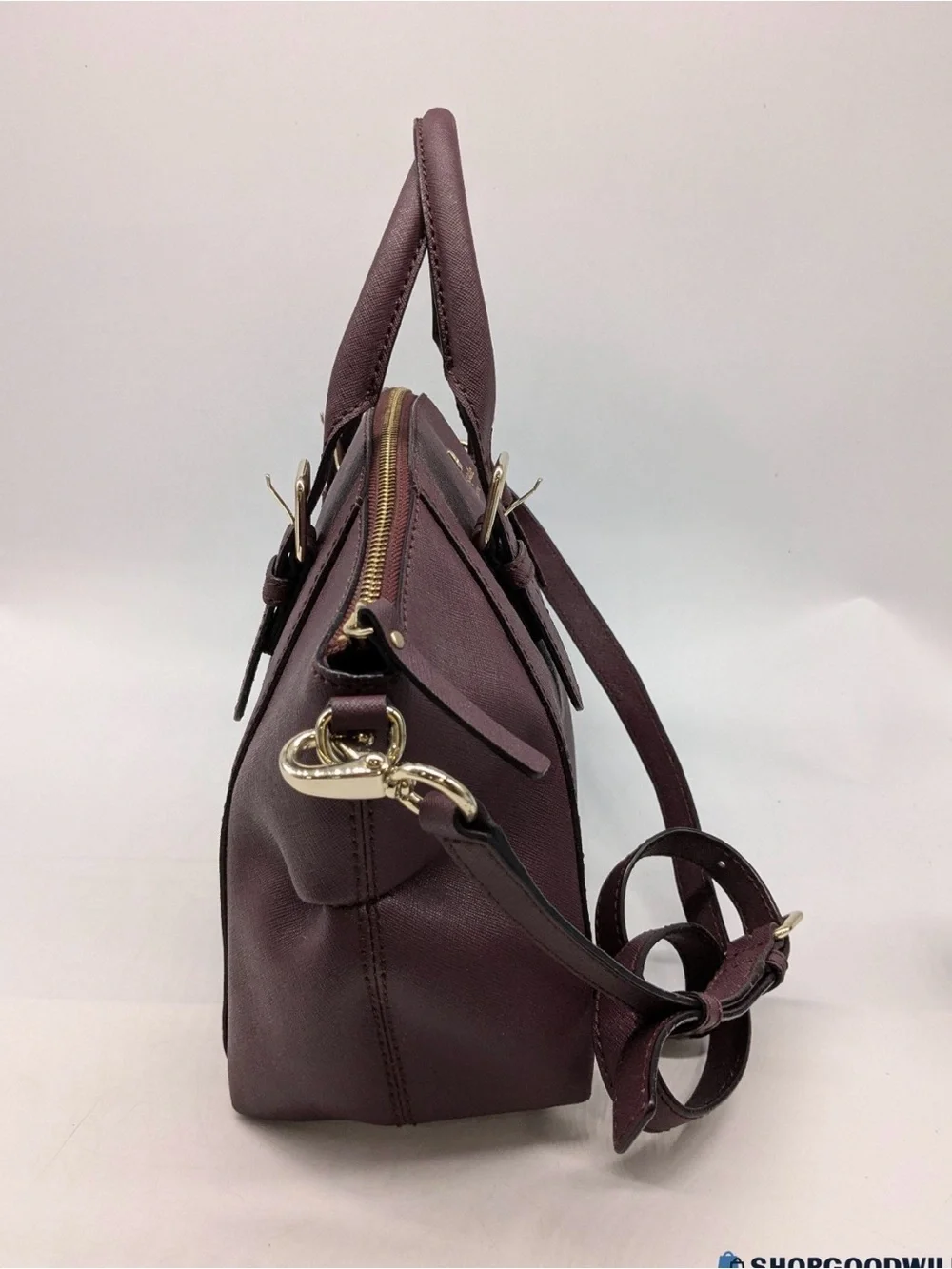 kate spade Plum-Red Dome Satchel with Gold Hardware